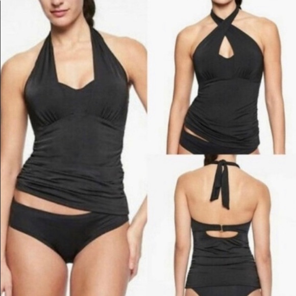 Athleta Tankini Top Swim Bra Cup Wrap Size 32 D/DD XS - Picture 2 of 6